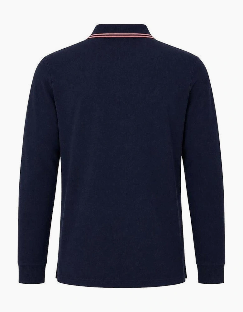 Sergio Tacchini Long Sleeve 020 Polo Shirt Maritime Blue/Light Mahogany