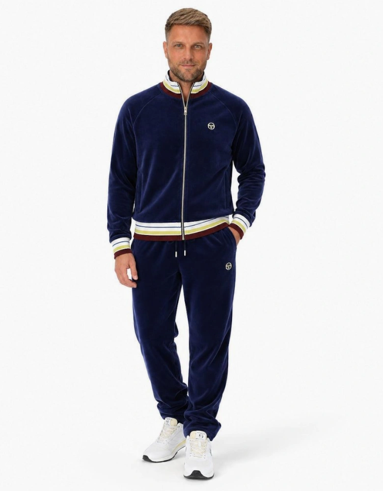 Sergio Tacchini Sartori Velour Track Top Jacket Maritime Blue