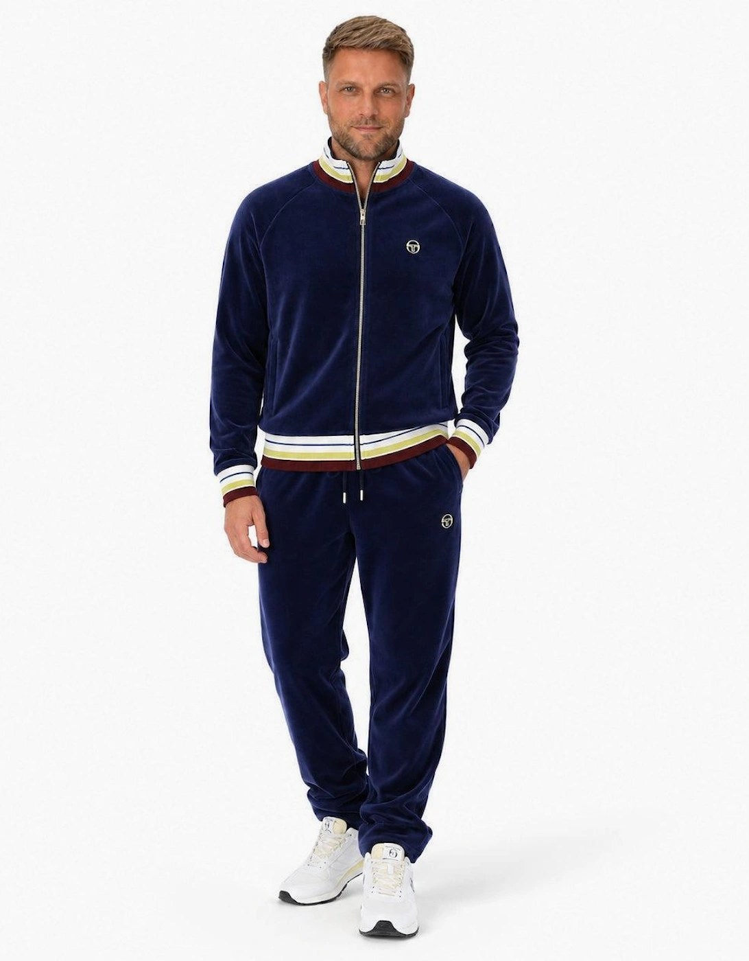 Sergio Tacchini Sartori Velour Track Top Jacket Maritime Blue