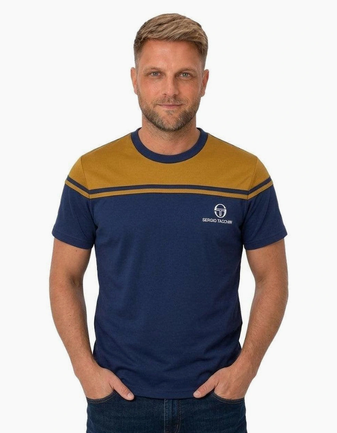 Sergio Tacchini New Young Line T-Shirt Golden Brown/Maritime Blue