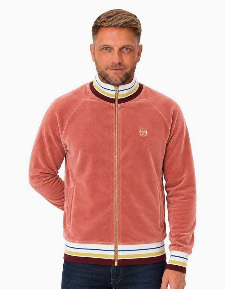 Sergio Tacchini Sartori Velour Track Top Jacket Light Mahogany