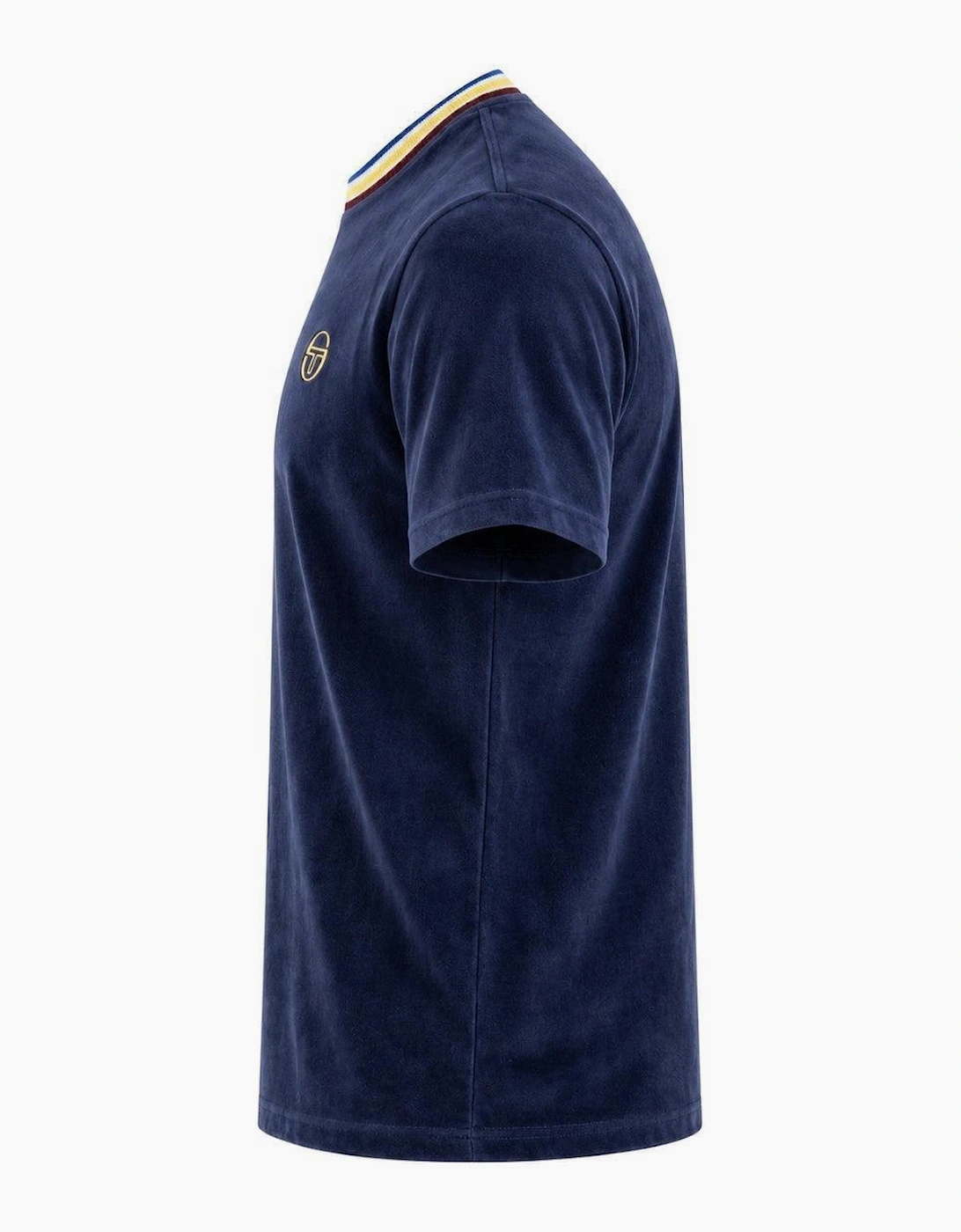Sergio Tacchini Fino Velour T-Shirt Maritime Blue