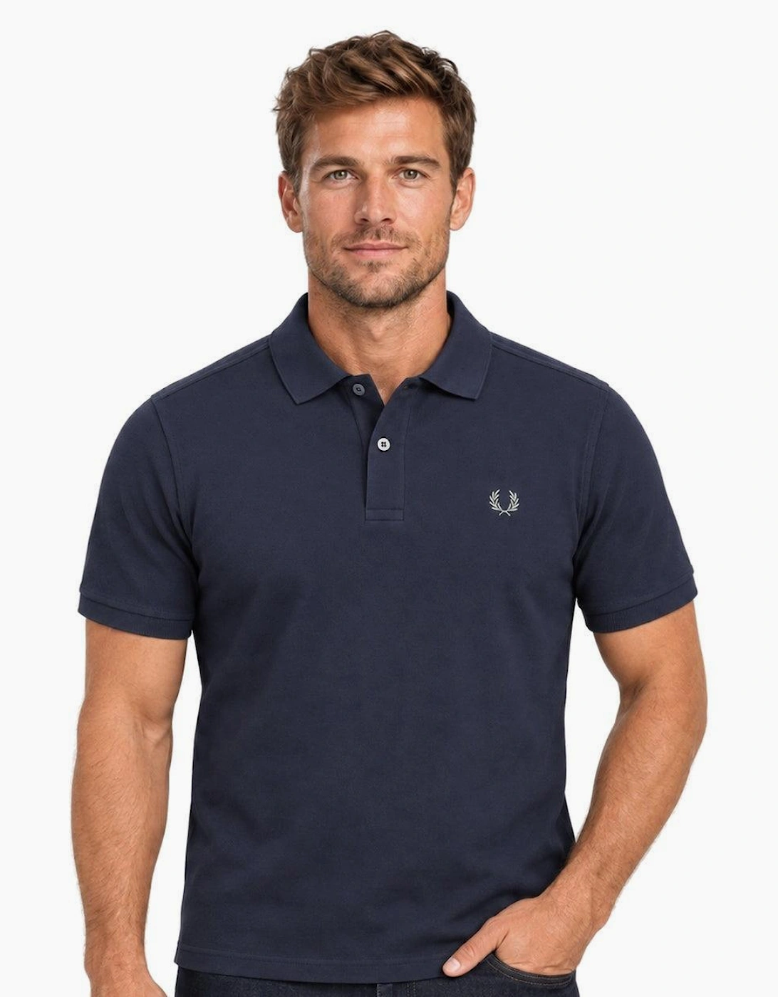 Fred Perry Plain Polo Shirt Dark Airforce/Seagrass