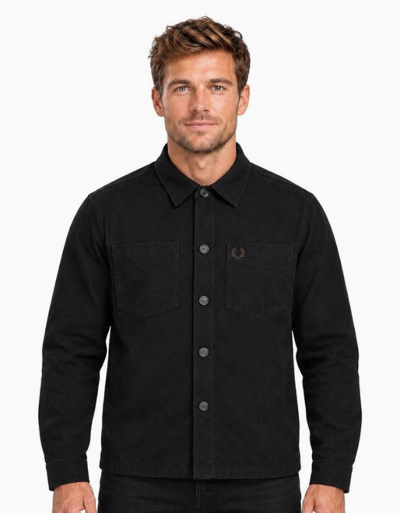 Fred Perry Brushed Twill Overshirt Black