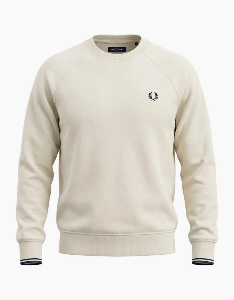 Fred Perry Tipped Crew Neck Sweatshirt Ecru