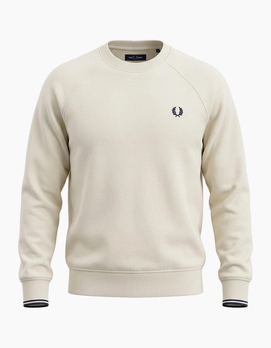 Fred Perry Tipped Crew Neck Sweatshirt Ecru