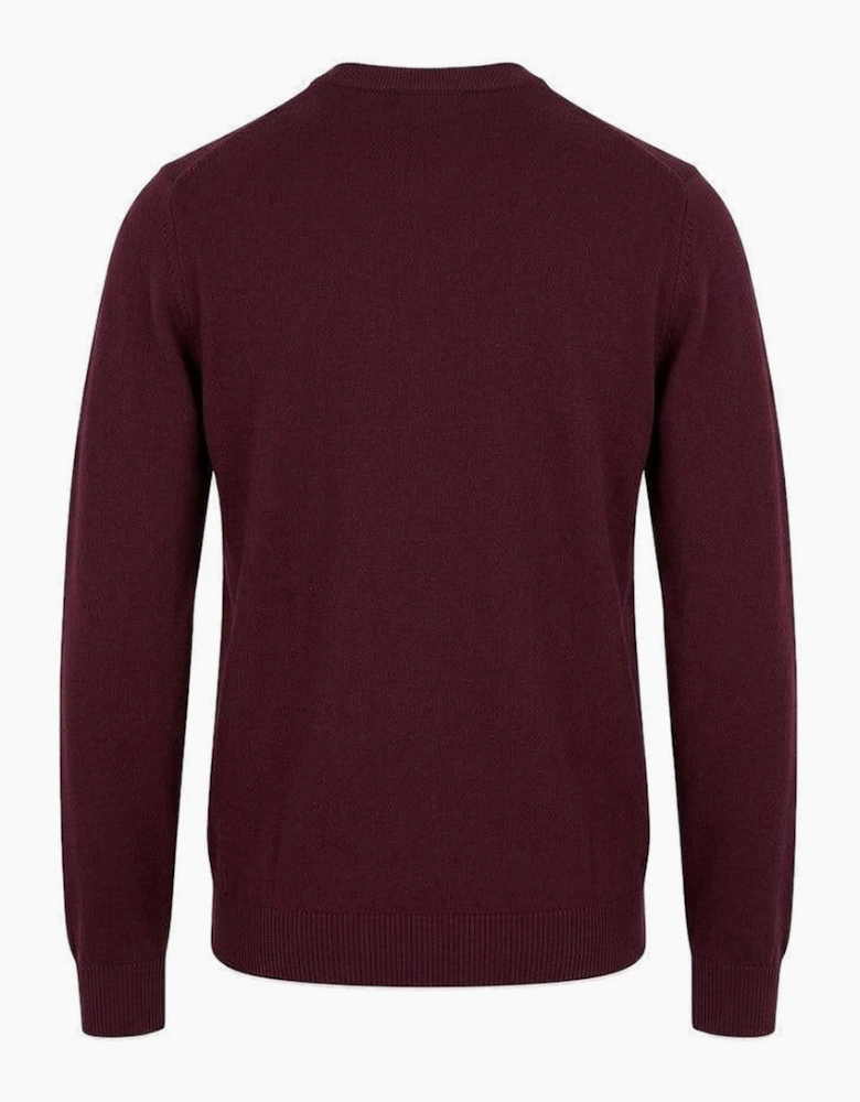 Lyle & Scott Cotton Merino Crew Neck Jumper Burgundy