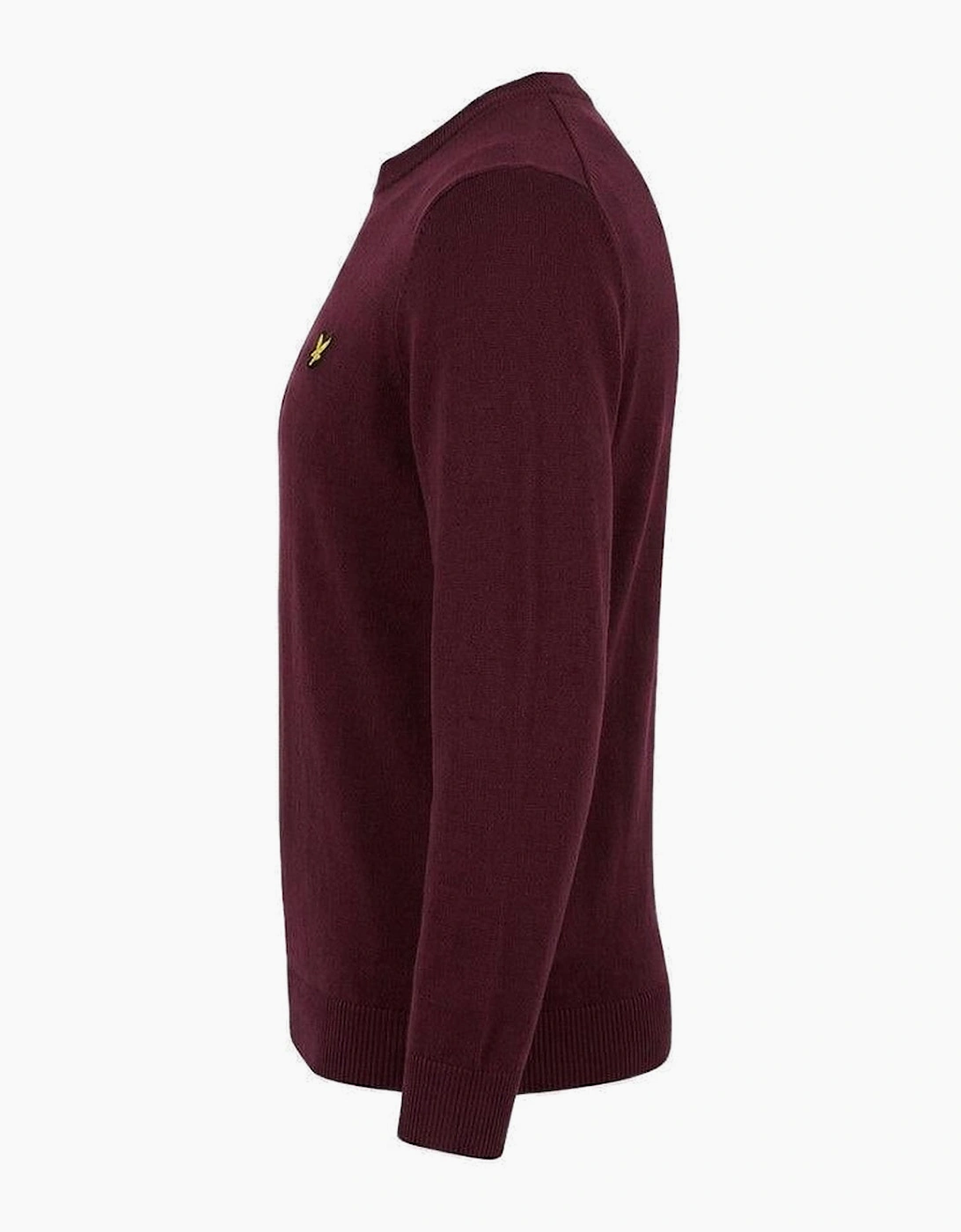 Lyle & Scott Cotton Merino Crew Neck Jumper Burgundy