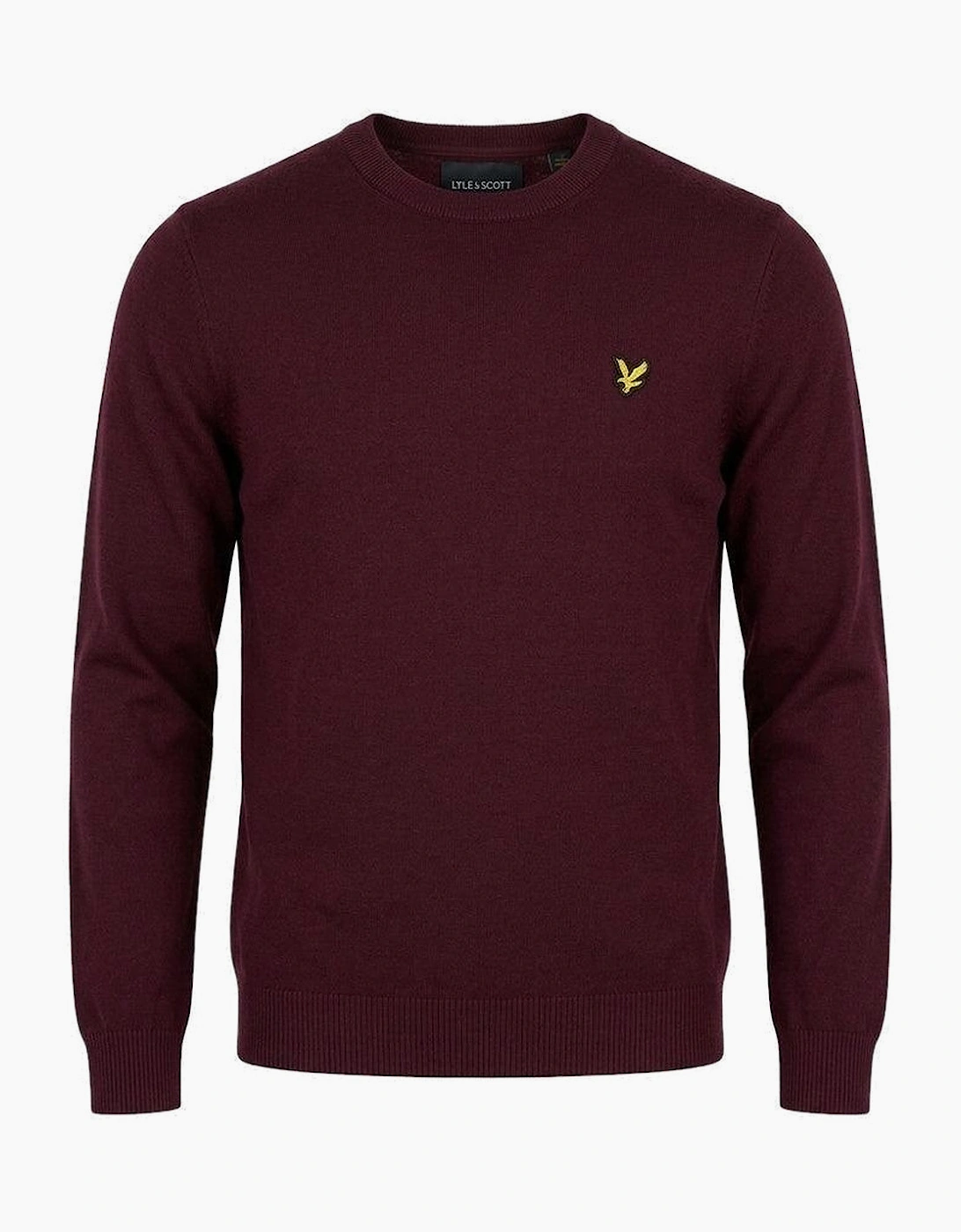 Lyle & Scott Cotton Merino Crew Neck Jumper Burgundy