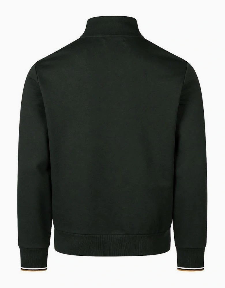 Fred Perry Half Zip Sweatshirt Night Green/Dusky Blue/Dark Caramel