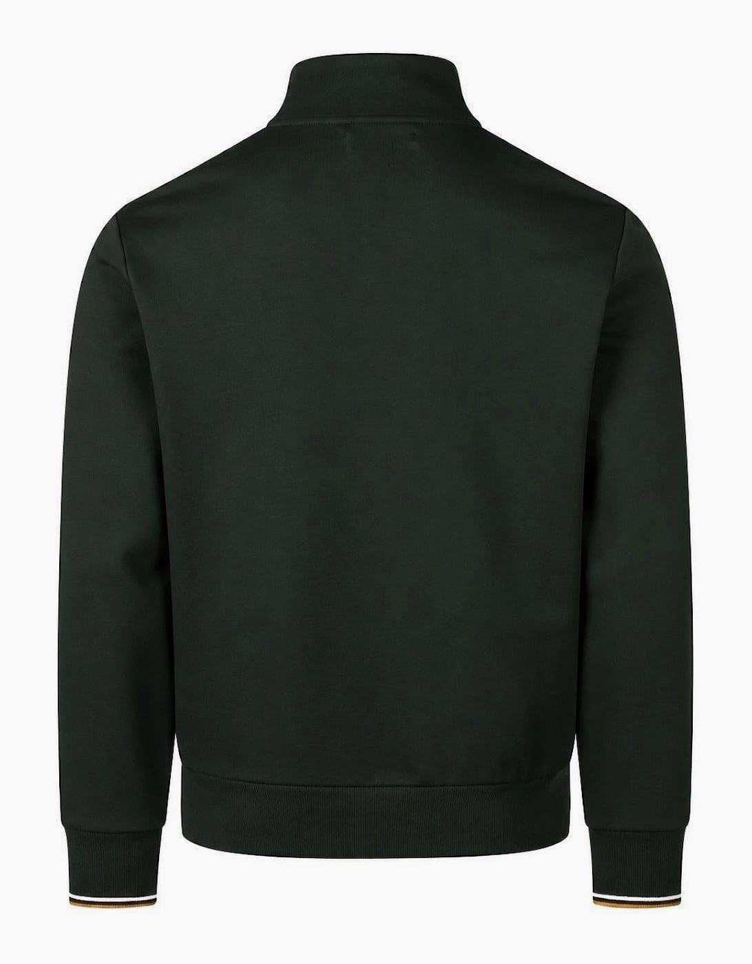 Fred Perry Half Zip Sweatshirt Night Green/Dusky Blue/Dark Caramel