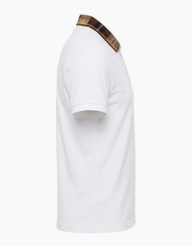 Lyle & Scott Tartan Collar Polo Shirt White/Brown