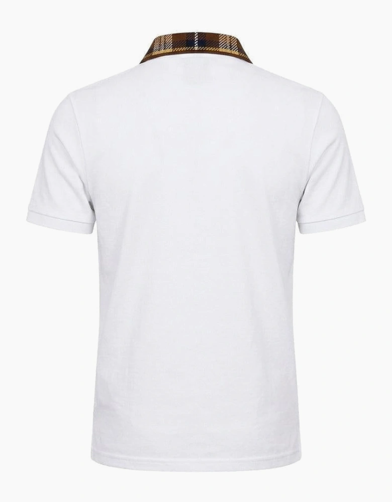 Lyle & Scott Tartan Collar Polo Shirt White/Brown