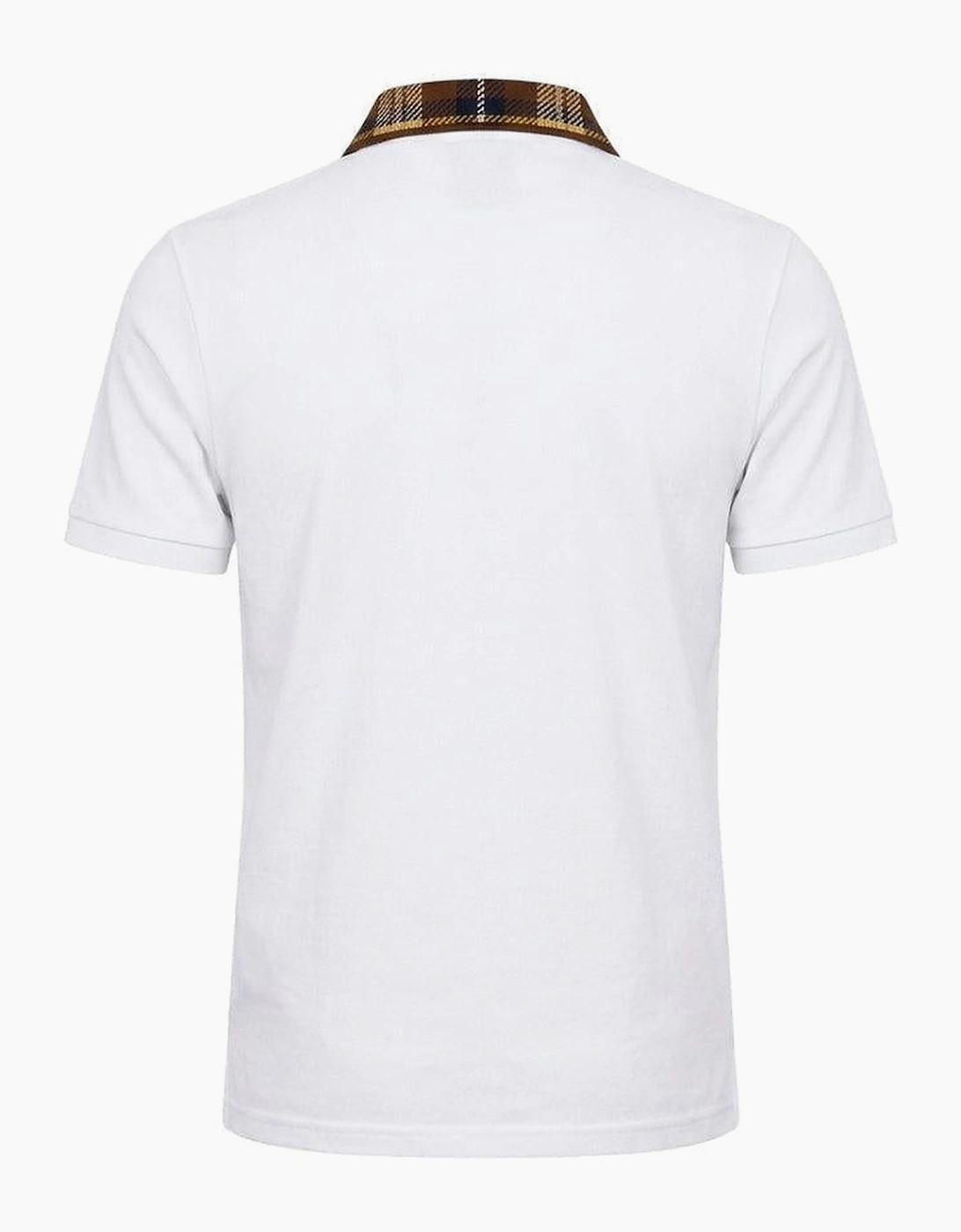 Lyle & Scott Tartan Collar Polo Shirt White/Brown