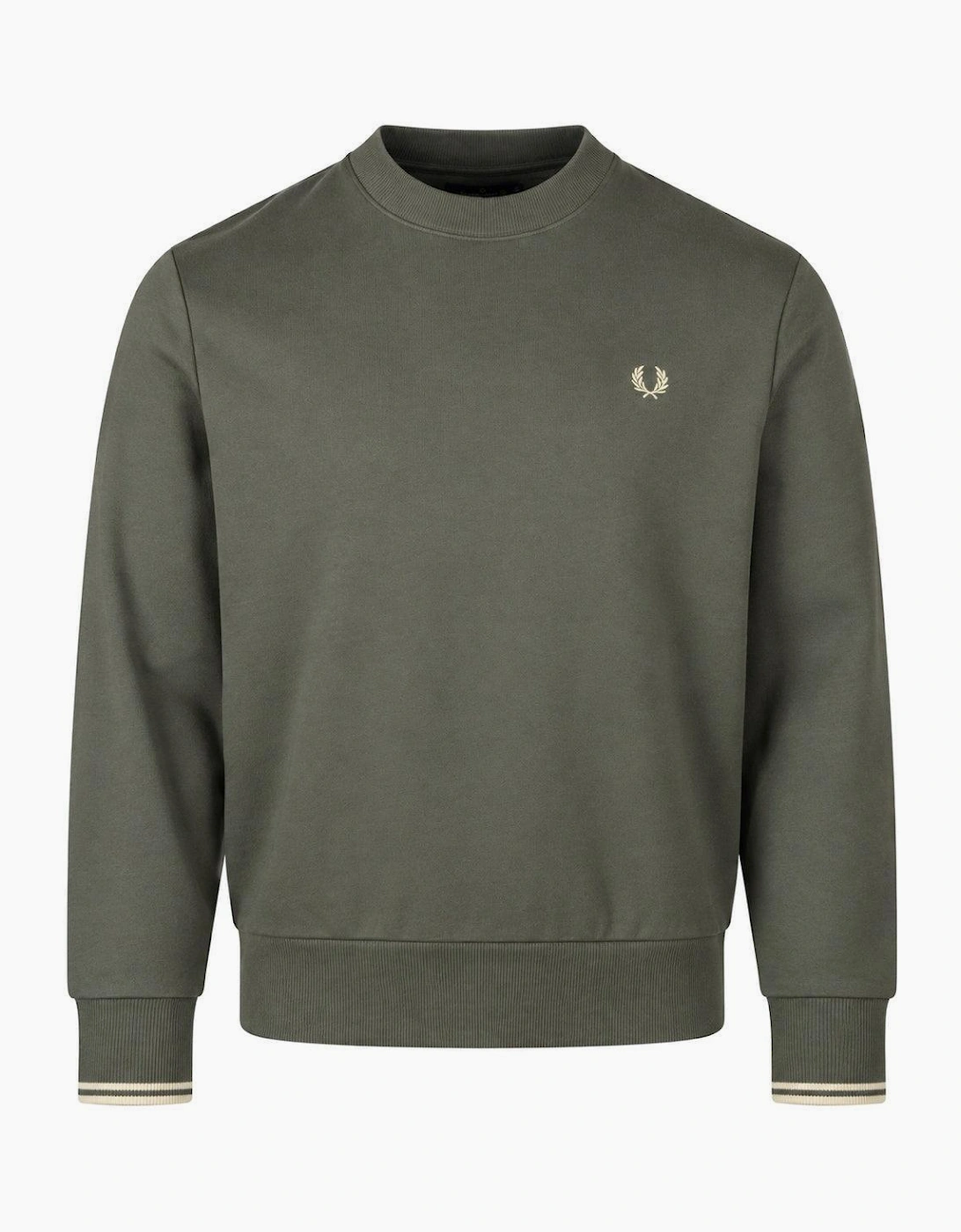 Fred Perry Crew Neck Sweatshirt Field Green/Oatmeal