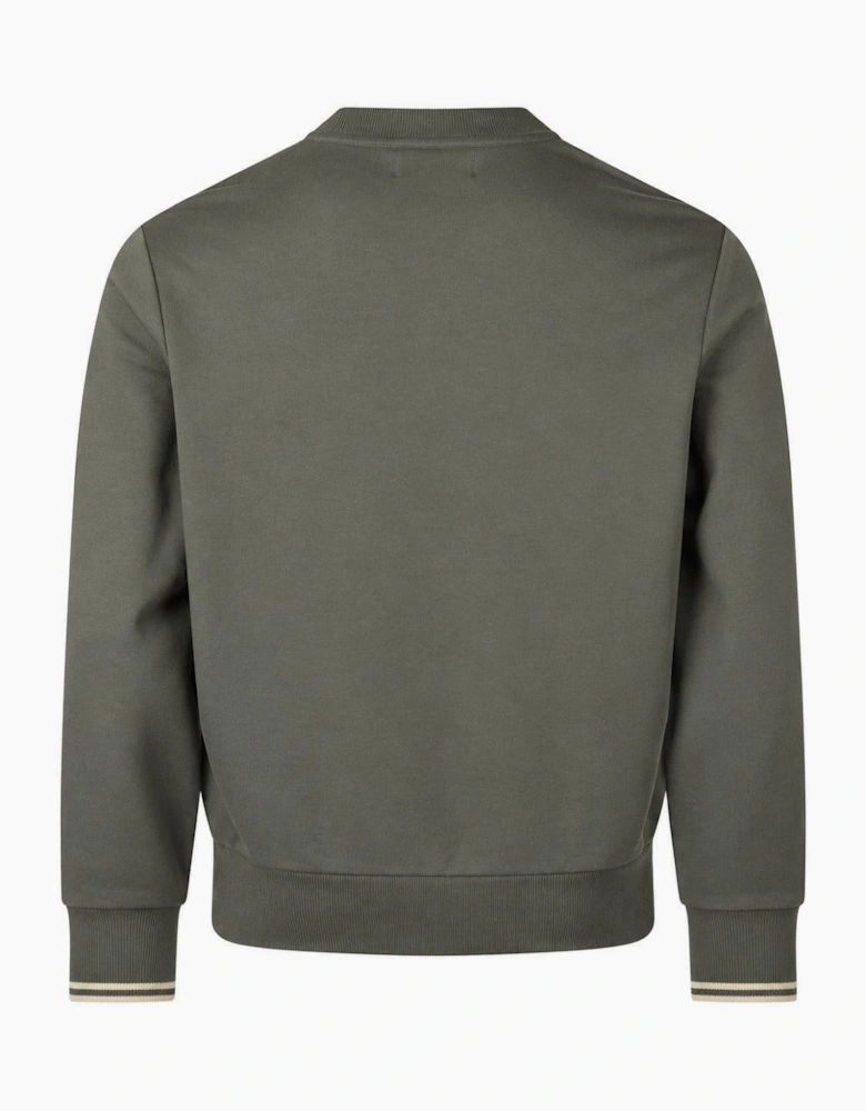 Fred Perry Crew Neck Sweatshirt Field Green/Oatmeal