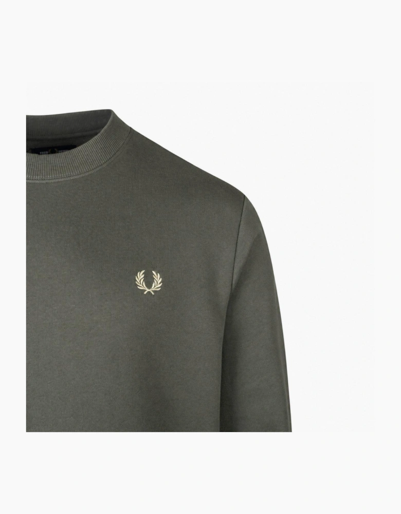 Fred Perry Crew Neck Sweatshirt Field Green/Oatmeal