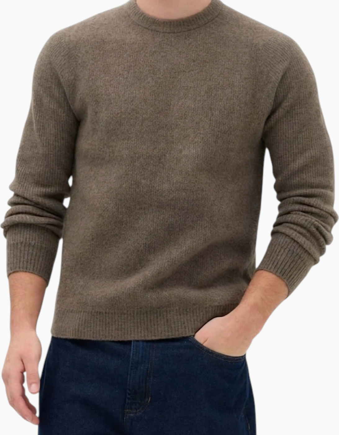 M&S Mens Supersoft Jumper with Wool Regular Fit Long Sleeve Sweatshirt
