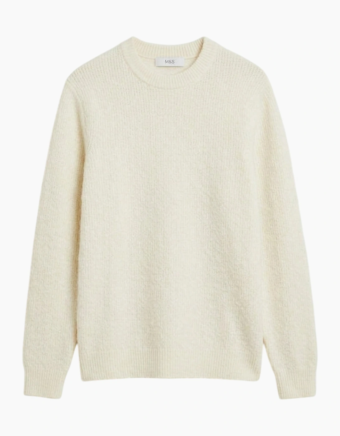 M&S Mens Supersoft Jumper with Wool Regular Fit Long Sleeve Sweatshirt