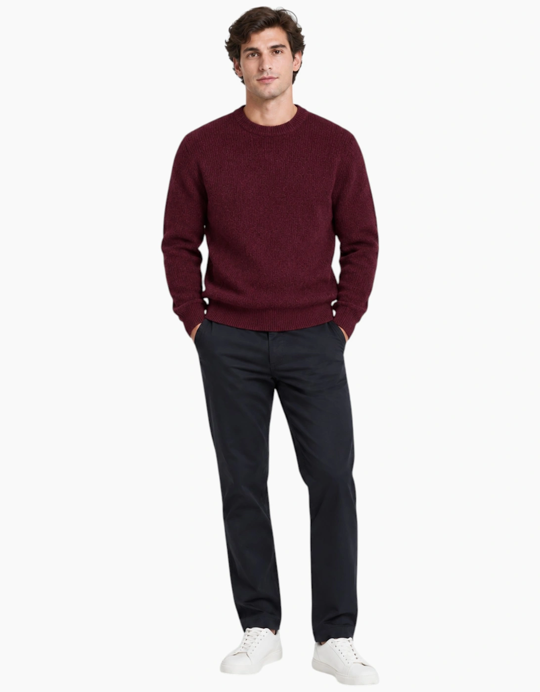 M&S Mens Supersoft Jumper with Wool Regular Fit Long Sleeve Sweatshirt