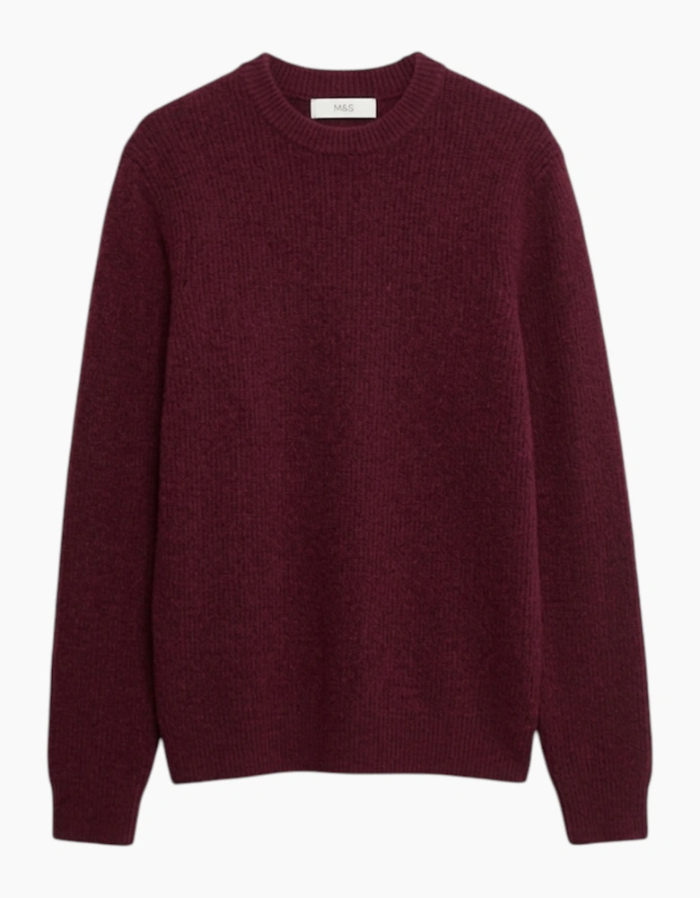 M&S Mens Supersoft Jumper with Wool Regular Fit Long Sleeve Sweatshirt