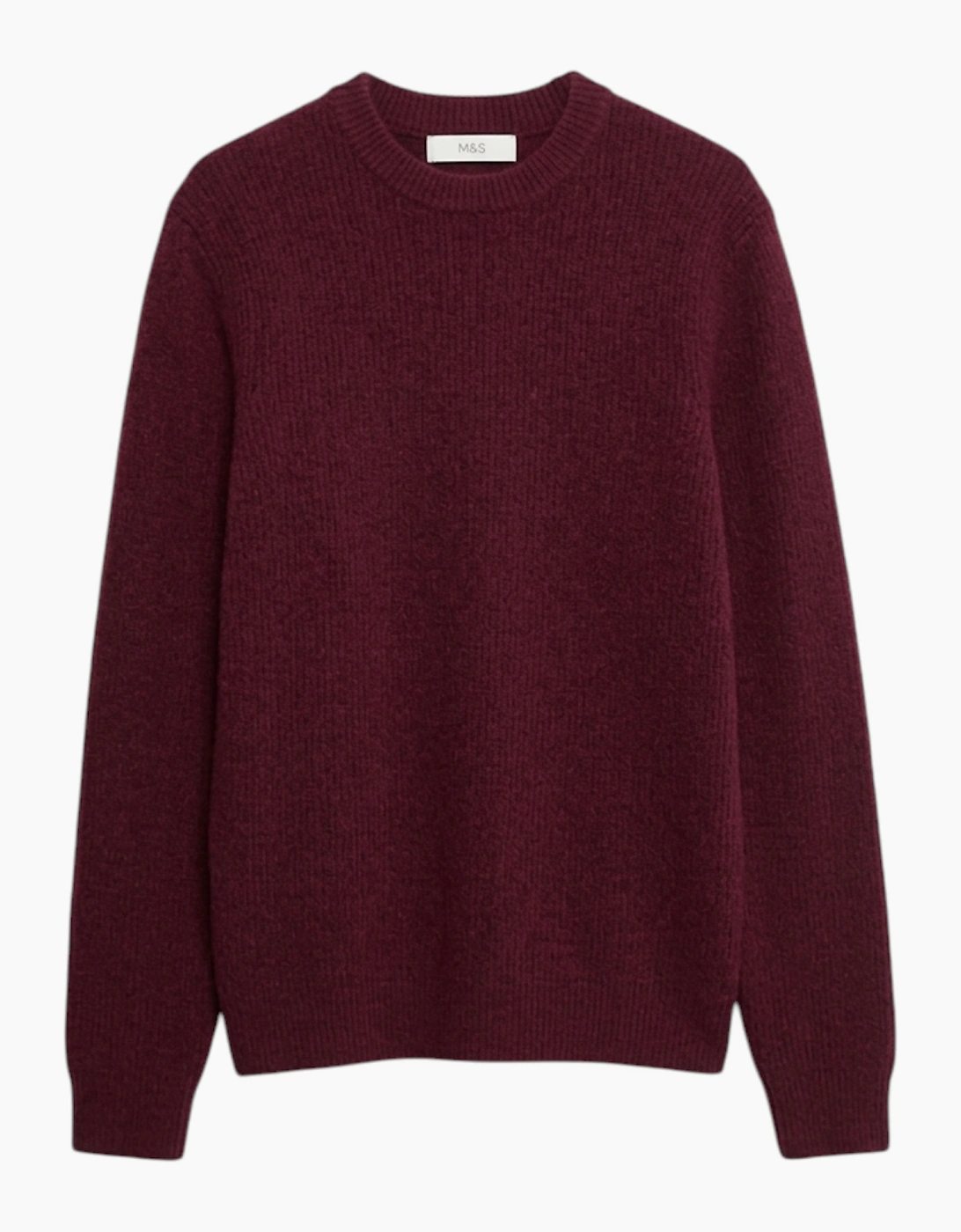 M&S Mens Supersoft Jumper with Wool Regular Fit Long Sleeve Sweatshirt