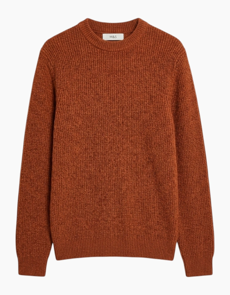 M&S Mens Supersoft Jumper with Wool Regular Fit Long Sleeve Sweatshirt