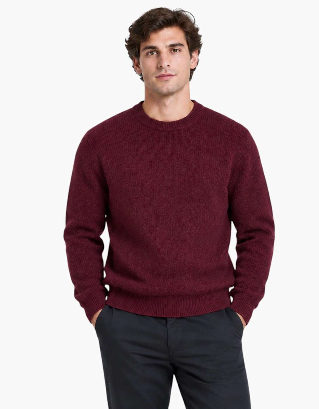 M&S Mens Supersoft Jumper with Wool Regular Fit Long Sleeve Sweatshirt
