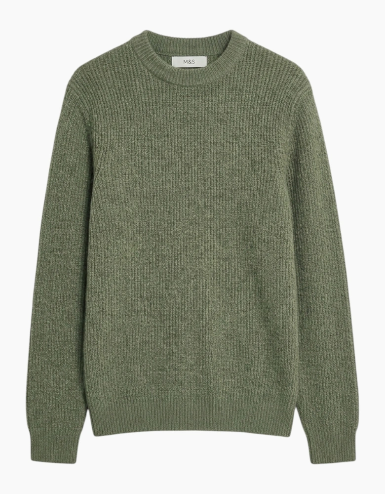 M&S Mens Supersoft Jumper with Wool Regular Fit Long Sleeve Sweatshirt