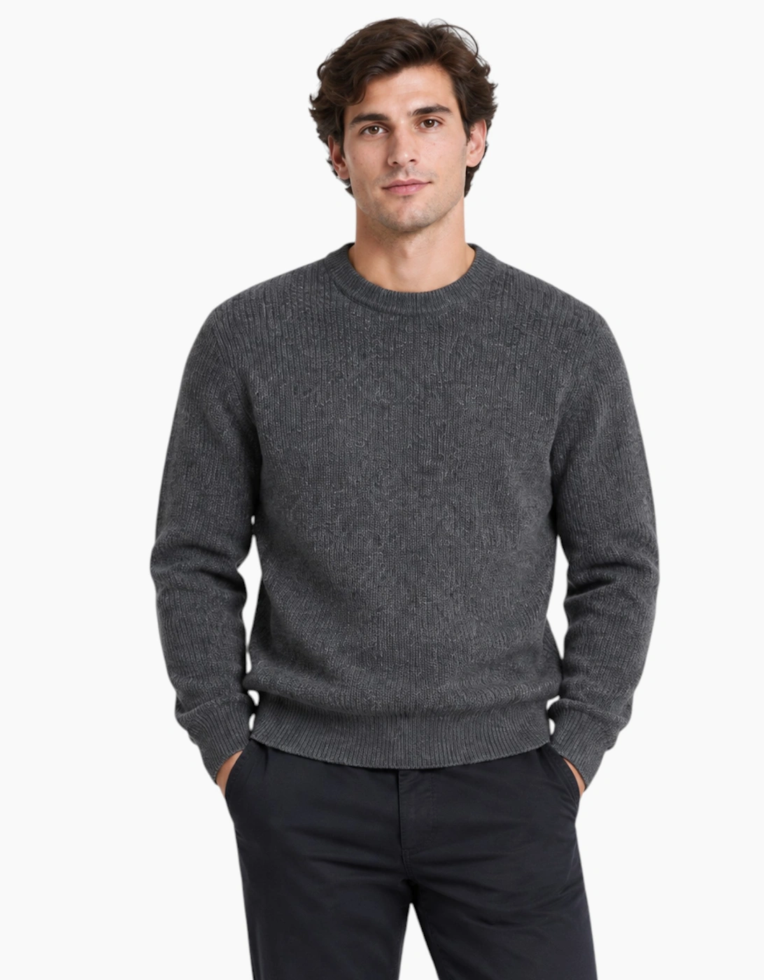 M&S Mens Supersoft Jumper with Wool Regular Fit Long Sleeve Sweatshirt