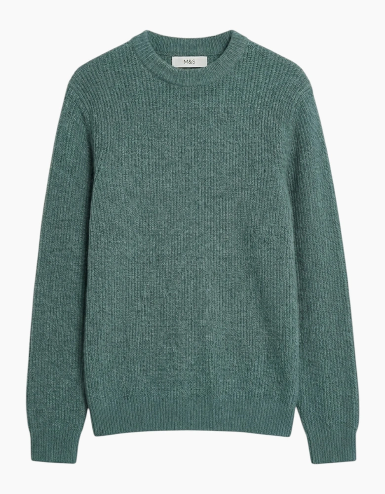 M&S Mens Supersoft Jumper with Wool Regular Fit Long Sleeve Sweatshirt