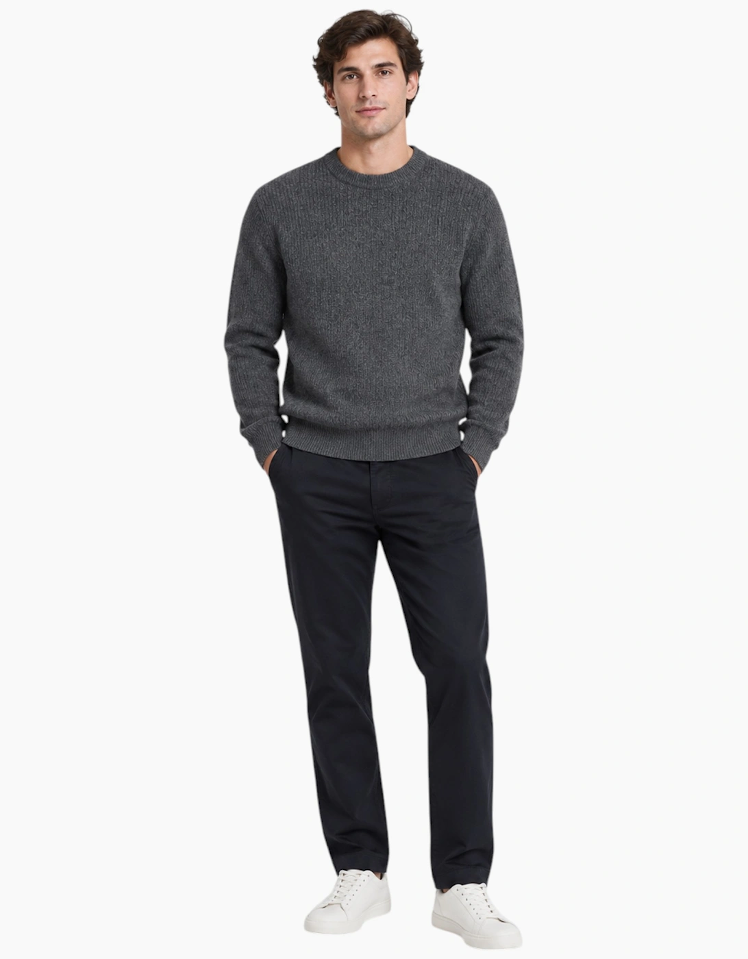 M&S Mens Supersoft Jumper with Wool Regular Fit Long Sleeve Sweatshirt