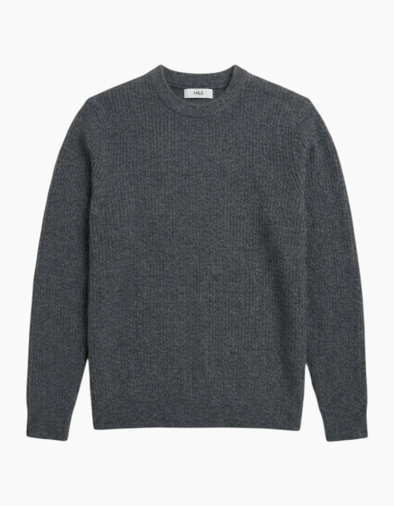 M&S Mens Supersoft Jumper with Wool Regular Fit Long Sleeve Sweatshirt