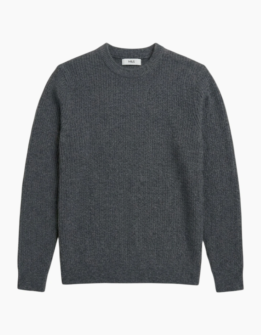 M&S Mens Supersoft Jumper with Wool Regular Fit Long Sleeve Sweatshirt