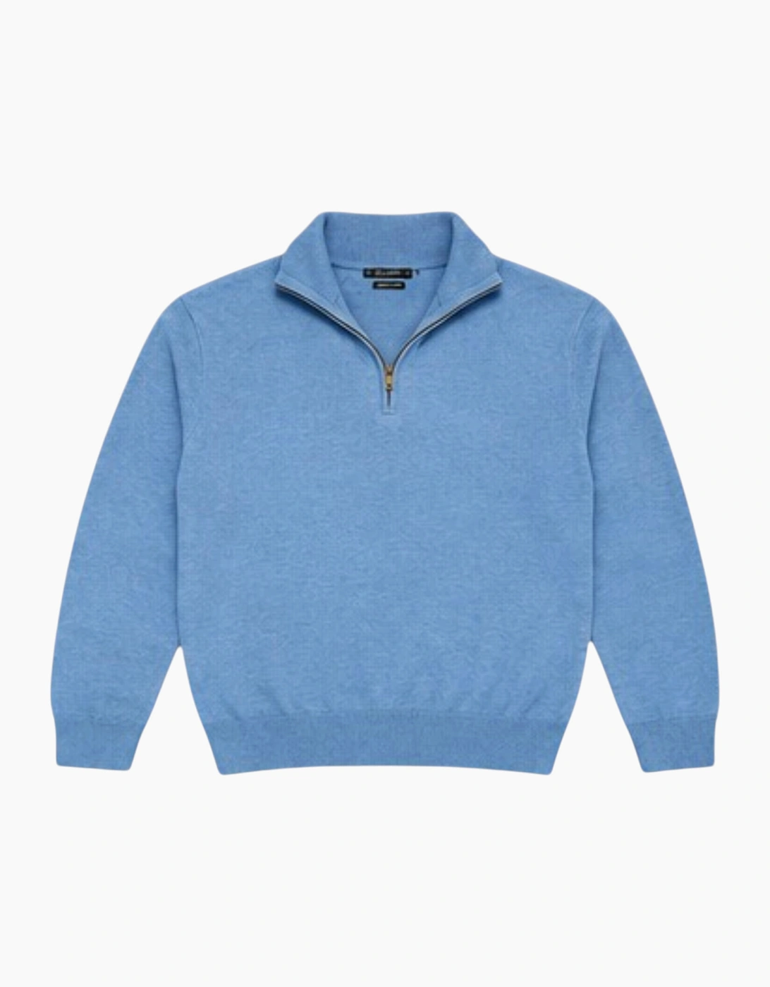 Mens Quarter Zip Sweatshirt Long Sleeve Slim Fit Premium Textured Cotton Jumper