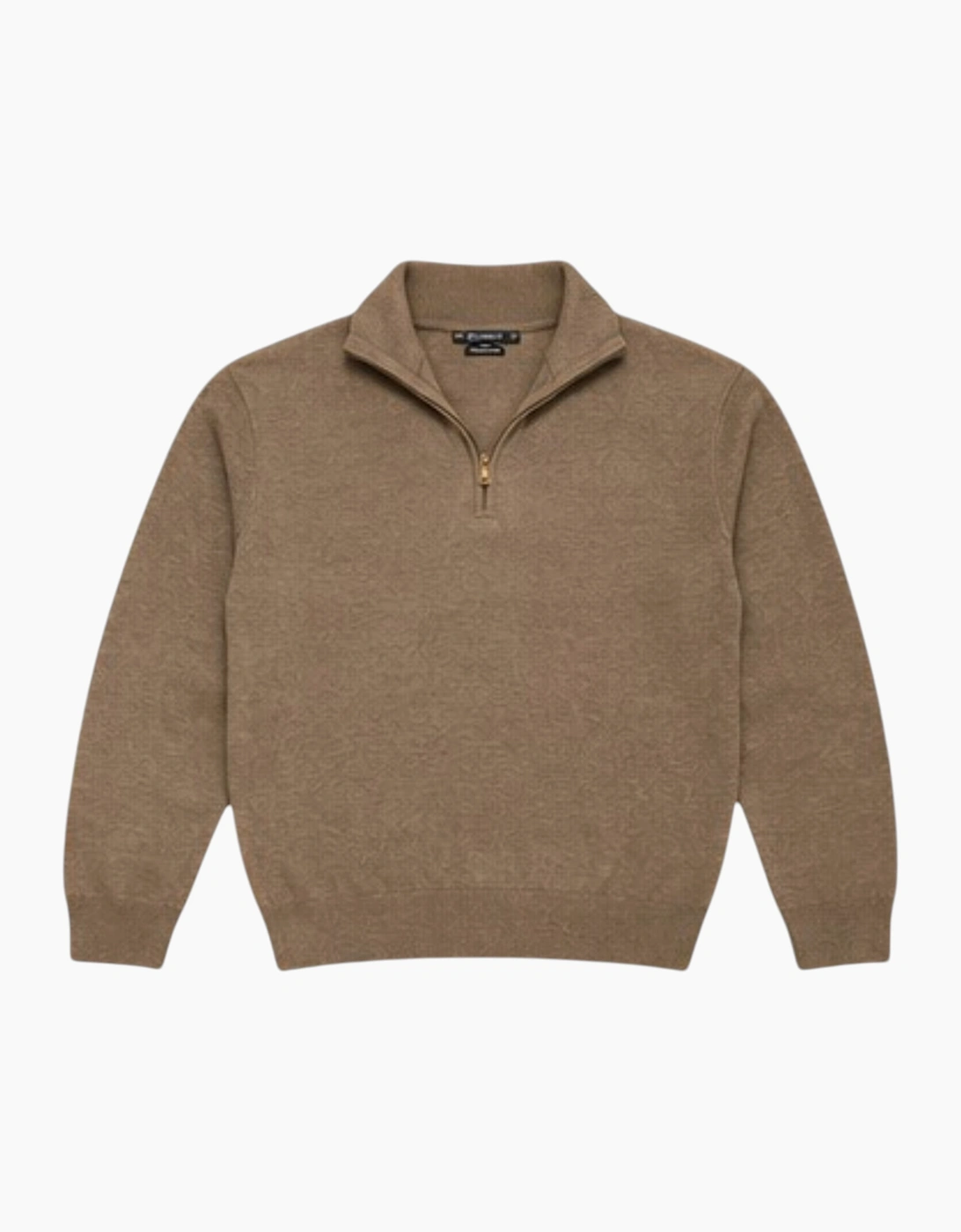 Mens Quarter Zip Sweatshirt Long Sleeve Slim Fit Premium Textured Cotton Jumper