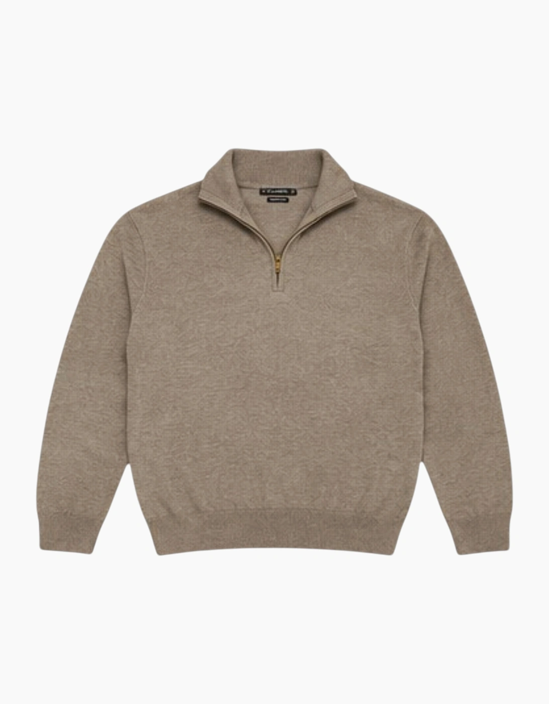 Mens Quarter Zip Sweatshirt Long Sleeve Slim Fit Premium Textured Cotton Jumper
