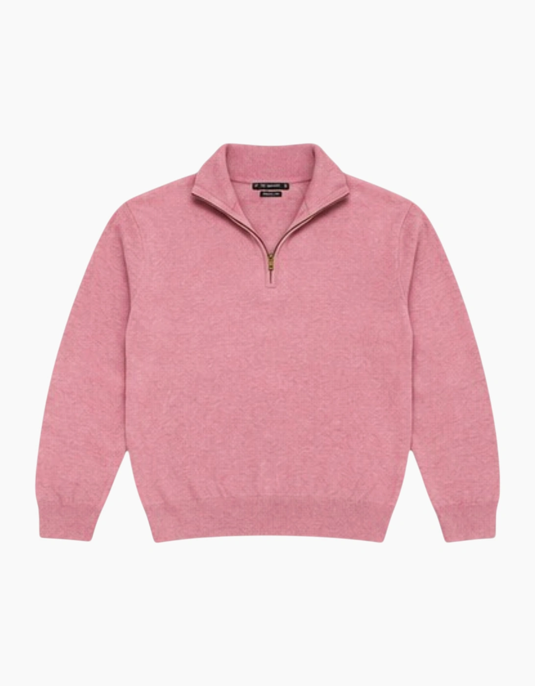 Mens Quarter Zip Sweatshirt Long Sleeve Slim Fit Premium Textured Cotton Jumper