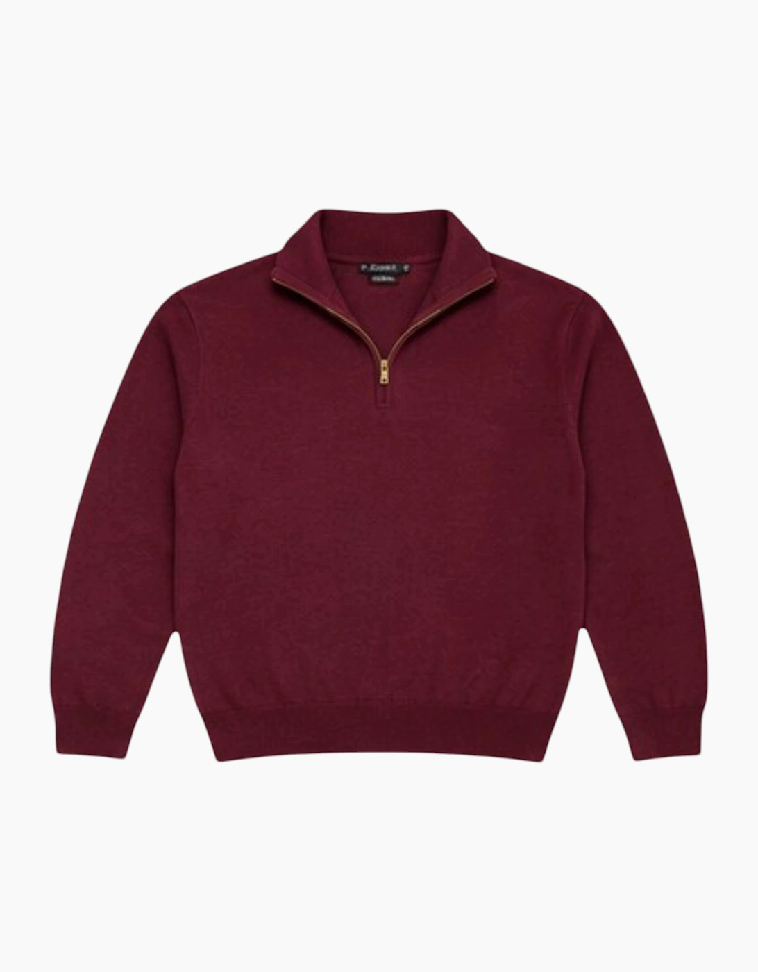 Mens Quarter Zip Sweatshirt Long Sleeve Slim Fit Premium Textured Cotton Jumper