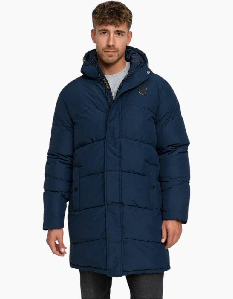 Indicode Mens Parka INPazze Jacket Puffer Hooded Warm Waterproof Long Coat