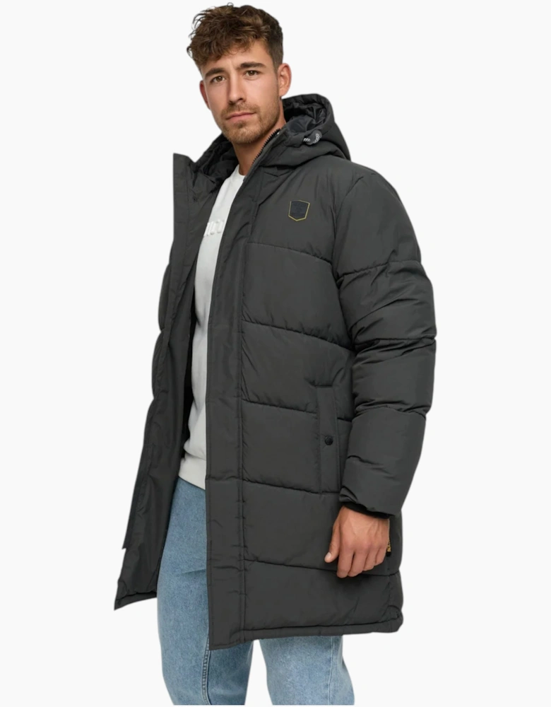 Indicode Mens Parka INPazze Jacket Puffer Hooded Warm Waterproof Long Coat