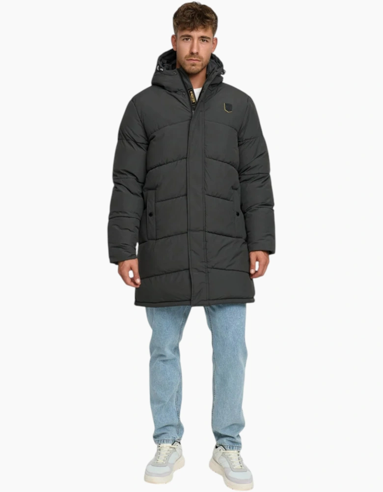 Indicode Mens Parka INPazze Jacket Puffer Hooded Warm Waterproof Long Coat