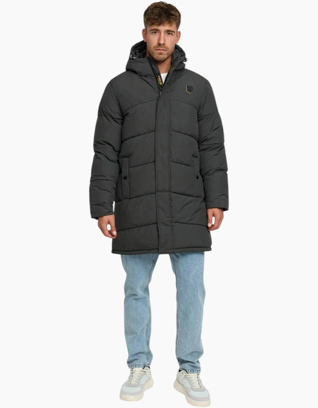 Indicode Mens Parka INPazze Jacket Puffer Hooded Warm Waterproof Long Coat