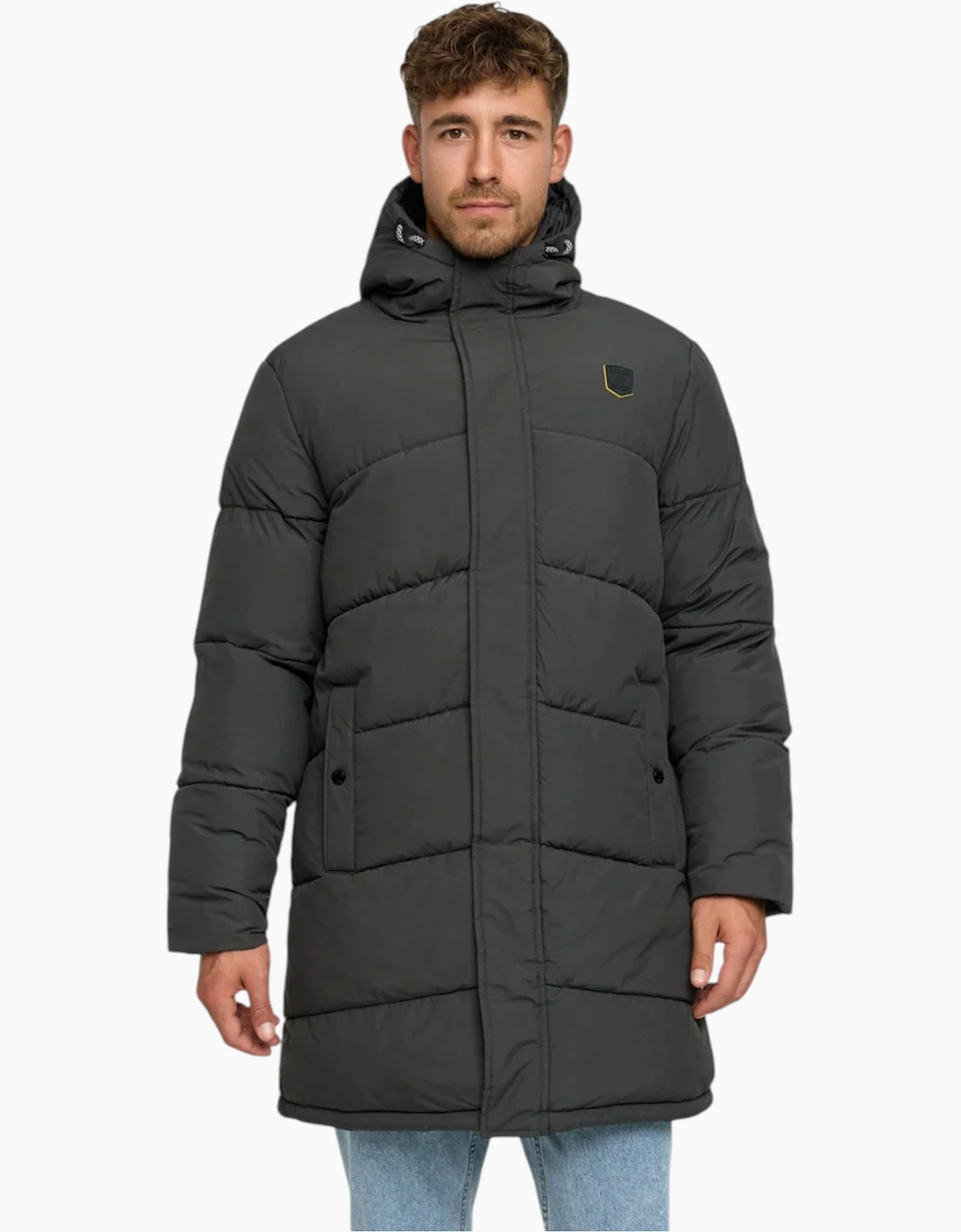 Indicode Mens Parka INPazze Jacket Puffer Hooded Warm Waterproof Long Coat