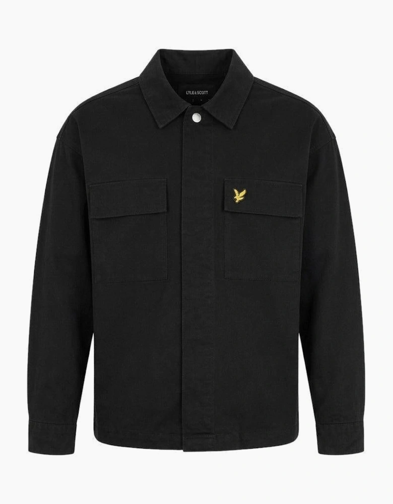 Lyle & Scott Washed Overshirt Jet Black
