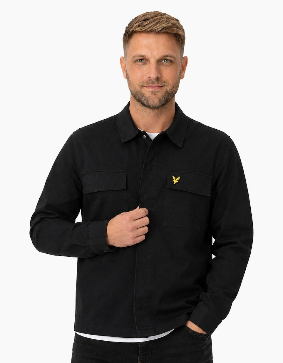 Lyle & Scott Washed Overshirt Jet Black