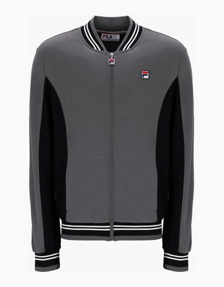 Fila Vintage Settanta MK1 Baseball Track Jacket - Gunmetal Grey/Black/White