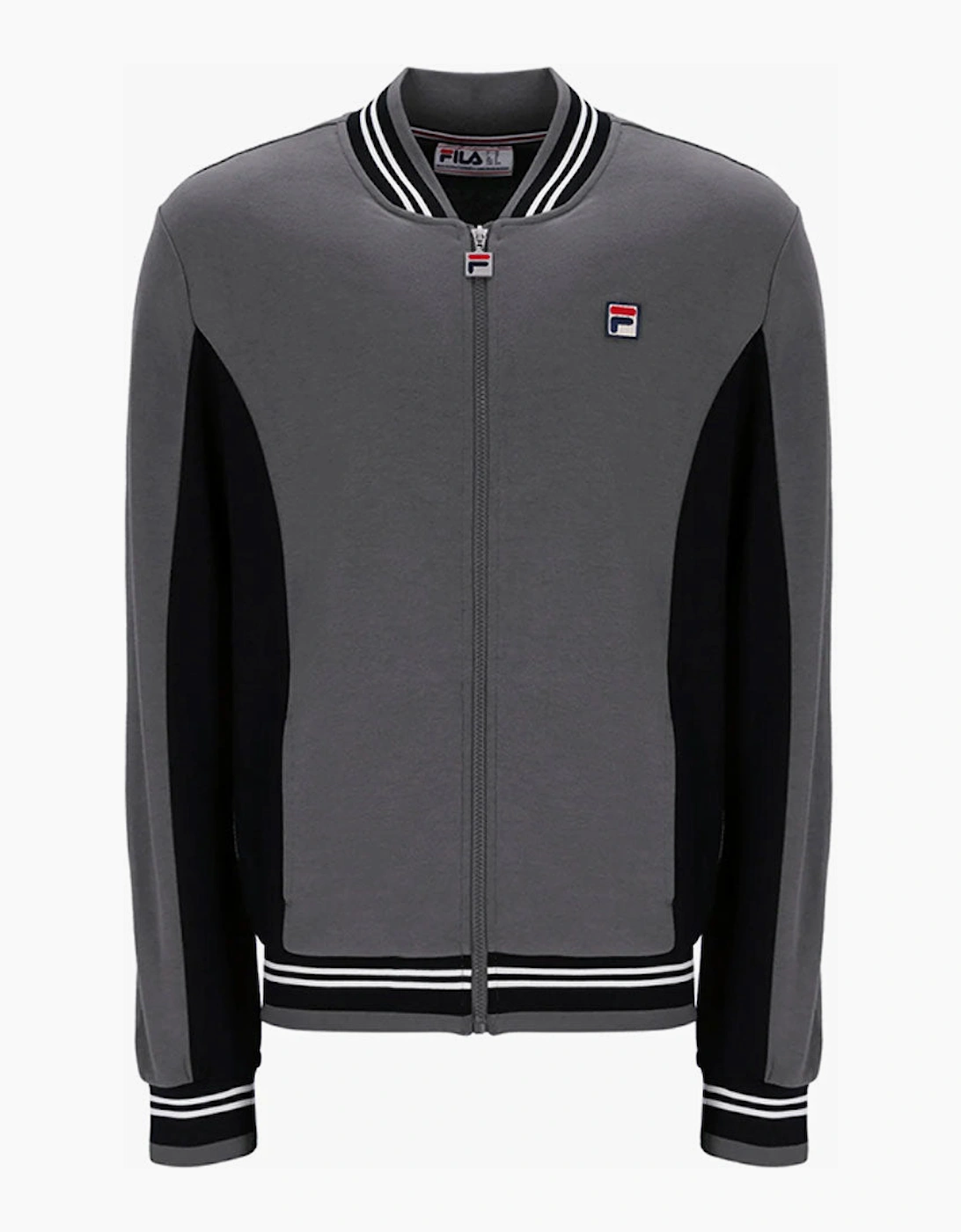 Fila Vintage Settanta MK1 Baseball Track Jacket - Gunmetal Grey/Black/White