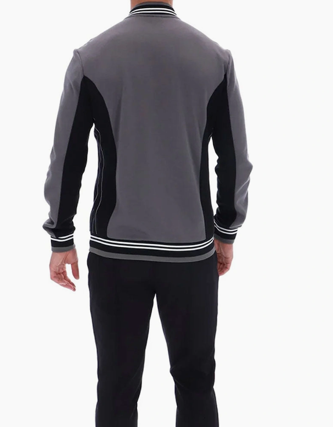 Fila Vintage Settanta MK1 Baseball Track Jacket - Gunmetal Grey/Black/White