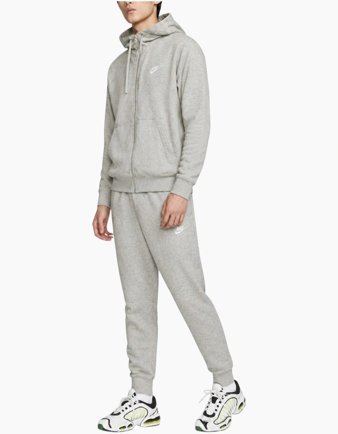Nike Club Mens Tracksuit Full Zip Hoodie Fleece Jogger Sportswear Grey